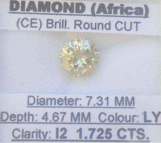 **SUPER HUGE** [1.725ct] ROUND CUT DIAMOND [BUY SAFE]- R1 NO RESERVE**