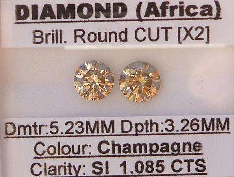 **VERY FIERY**  [1.085ct] NATURAL ROUND CUT DIAMOND PAIR - BUY SAFE**
