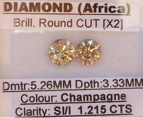 **VERY FIERY**  [1.215ct] NATURAL ROUND CUT DIAMOND PAIR - BUY SAFE**