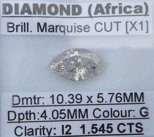 **BARGAIN QUALITY** HUGE [1.545ct] MARQUISE CUT DIAMOND [BUY SAFE]- R1 NO RESERVE**