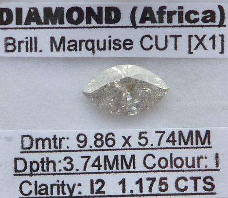 **BARGAIN QUALITY** HUGE [1.175ct] MARQUISE CUT DIAMOND [BUY SAFE]- R1 NO RESERVE**