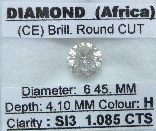 **HUGE & GORGEOUS**  [1.085CT] CLEAN ROUND CUT [SI3]  DIAMOND - BUY SAFE**