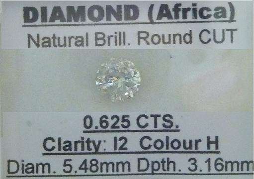 **STUNNING** NATURAL  [0.435ct] ROUND CUT [COLOUR F] DIAMOND -  [BUY SAFE]