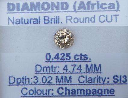 **HIGH QUALITY** NATURAL  [0.425ct] ROUND CUT [SI3] FANCY COLOUR DIAMOND -  [BUY SAFE]