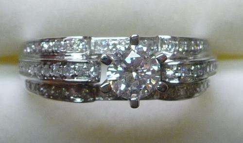 **SPARKLY [R48562]** HIGH QUALITY [1.00ct] DIAMOND RING [3.103g] SOLID WHITE GOLD - BUY SAFE