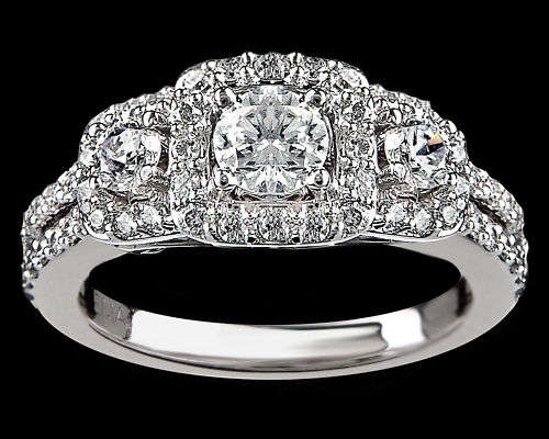 **SPARKLY [R54528]** HIGH QUALITY [1.050ct] DIAMOND RING [3.774g] SOLID WHITE GOLD - BUY SAFE