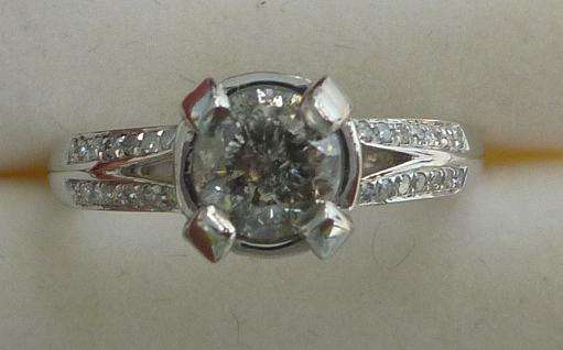 **BARGAIN [R42621]** GREAT VALUE [1.550ct] NATURAL DIAMOND RING [1.30ct CENTRE] WHITE GOLD -BUY SAFE