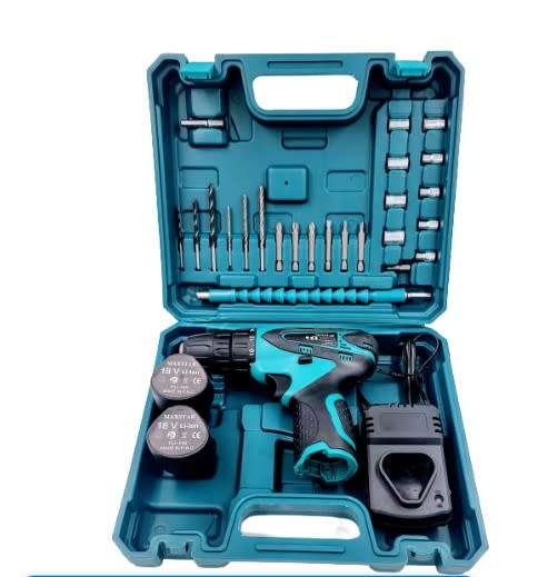 Cordless Rechargeable Lithium-Ion Drill and Screwdriver Set 18V