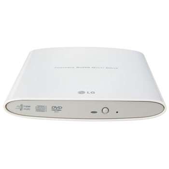 LG +/-SLIM EXTERNAL DVD Writer, 8X USB  Retail- GP08NU20 - White