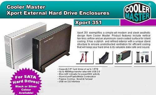 COOLERMASTER XPORT 351, USB V2 Interface, 3.5" SATA HDD Enclosure, BLACK