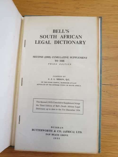 BELL`S SOUTH AFRICAN LEGAL DICTIONARY THIRD EDITION - MILNE, COOPER, BURNE