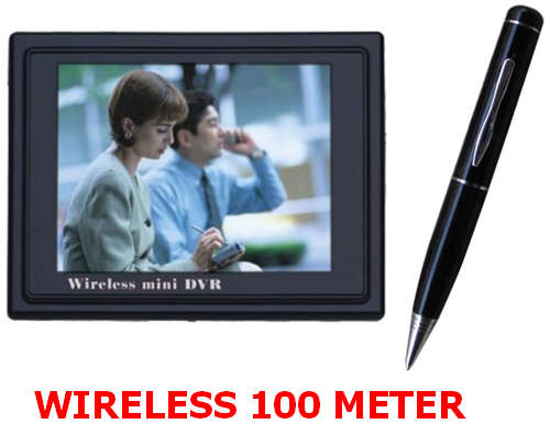 100 METER WIRELESS DVR + PEN CAMERA [SPY - SURVEILLANCE - HIDDEN CAMERA]