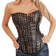 Leather bronze corset with skull (XL,XXL)