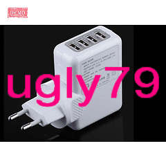 10 WATT UNIVERSAL 4 PORT USB WALL SOCKET POWER ADAPTER/CHARGER