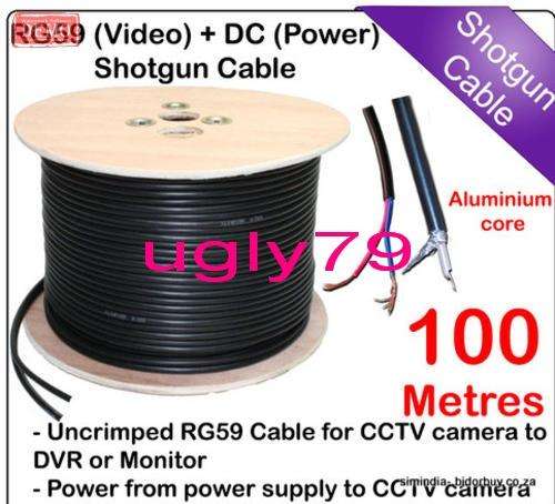 RG59 (Video) & Power (DC) Cable For CCTV Camers's Length 100 meters