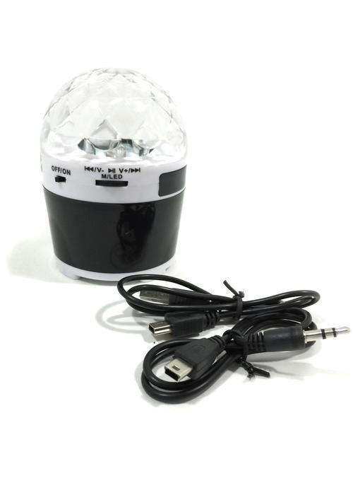 Mini speaker with rotaing lights