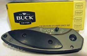 Buck X11 pocket clip knife - Belt Clip - Black Wood Handle, Titanium Plated Blade