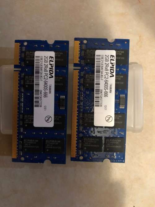Laptop RAM 2x 2GB DIMMS