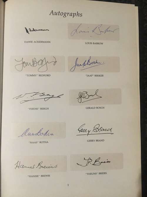 Doc Craven's Tribute - The Legends of Springbok Rugby 1889-1989