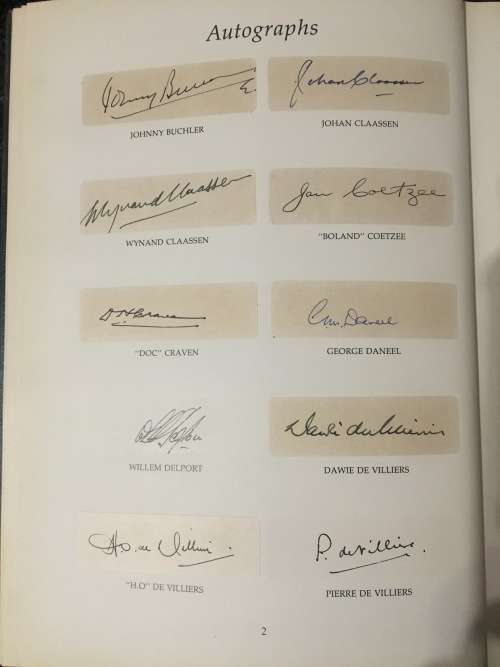 Doc Craven's Tribute - The Legends of Springbok Rugby 1889-1989