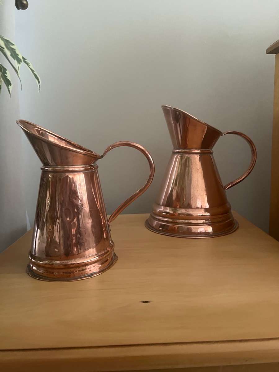 Vintage handmade copper medium pitcher in excellent condition