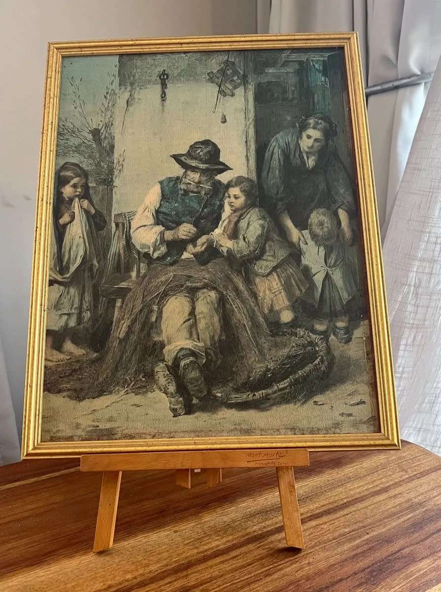 Vintage small oil painting