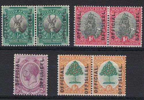 South Africa - VERY RARE: Official vertical - Full stop after - Full set - 1926 (MM) - SACC 1-4