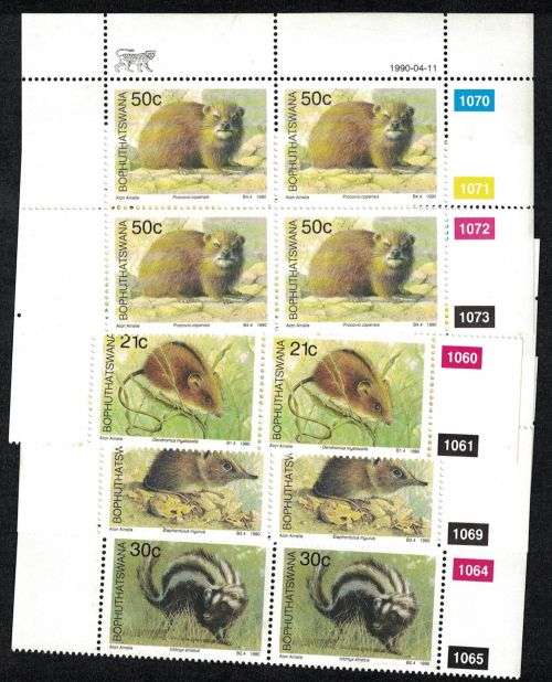 Bophuthatswana - Small Mammals - 1990-04-11 - UMM Control Block set