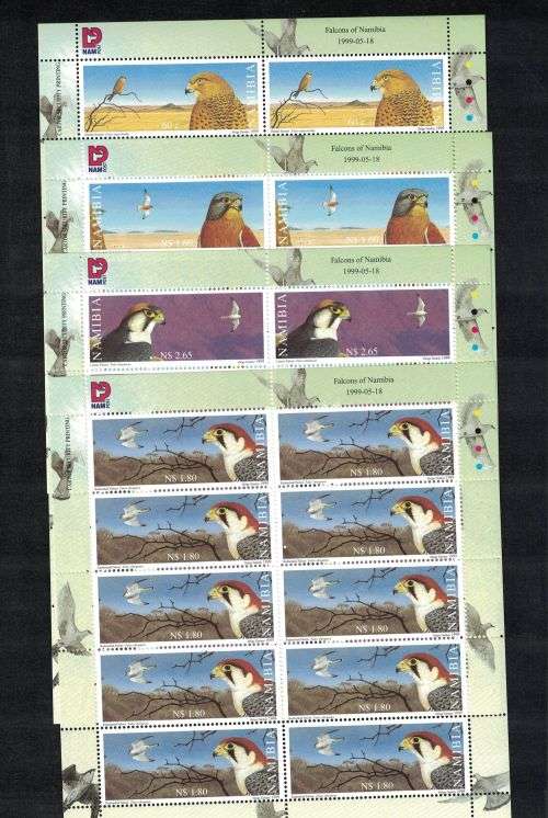 Namibia - 1999 Falcons of Namibia - Full Sheet set UMM