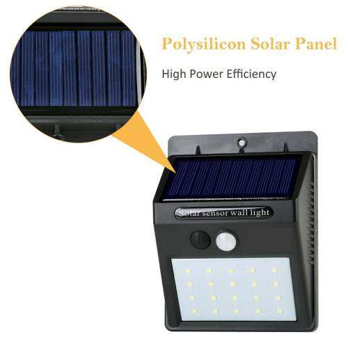 Pack Of 6 Solar Power 20 LED Wall Light Outdoor PIR Motion Sensor Garden Security Lamp