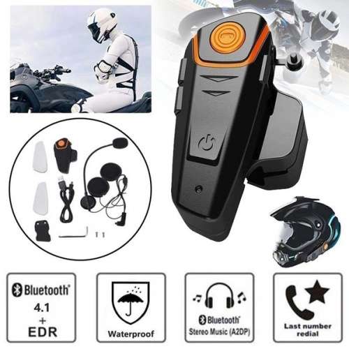 BT-S2 Bluetooth Motorcycle Helmet Headset MP3 Microphone Waterproof New