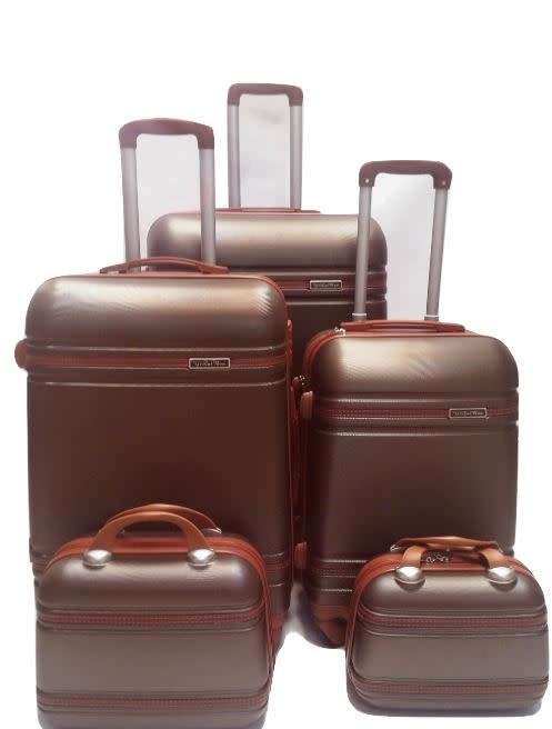 SET OF 5 BEAUTIFUL SUITCASES TRAVEL TROLLEY LUGGAGE