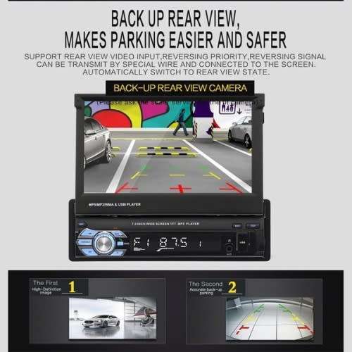 Single 1 Din 7" HD GPS Flip Bluetooth Car Stereo Radio MP5 Player Touch USB Auto-radio + Map + Cam