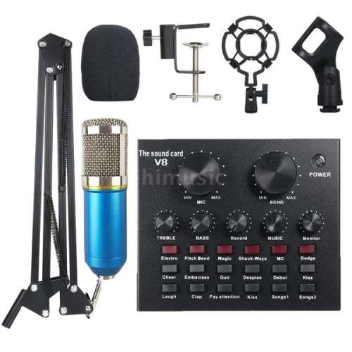 M800 Condenser Microphone Kit With Live V8 Sound Card Pro Audio Studio Recording & Broadcasting