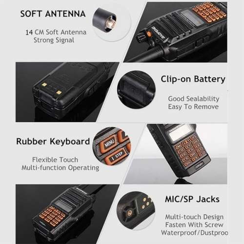 15W Updated Version BAOFENG UV-9R Plus Walkie Talkie VHF UHF Dual Band Handheld Two Way Radio