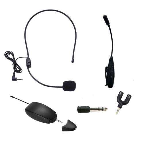 UHF Wireless Microphone Set with Headset Mic,Lavalier Lapel Mic,play for Speakers, Phones,Cameras
