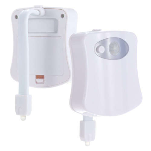 Smart Bathroom Toilet Night Light LED Body Motion Activated On/Off Seat Sensor Lamp 8 Color PIR
