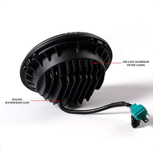 2PCS 7 Inch 45W Round LED Headlights For Jeep