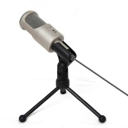3.5mm Wired Condenser Microphone Stereo Desktop With Stand