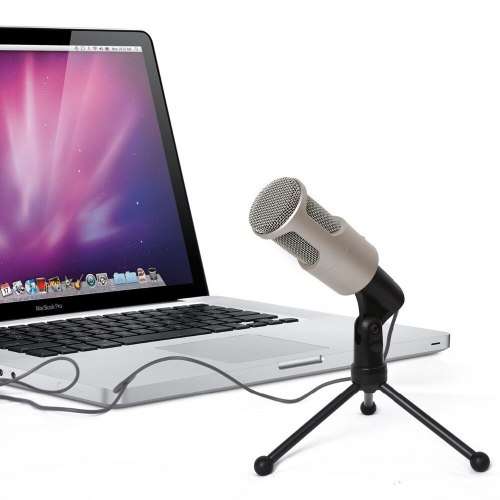 3.5mm Wired Condenser Microphone Stereo Desktop With Stand