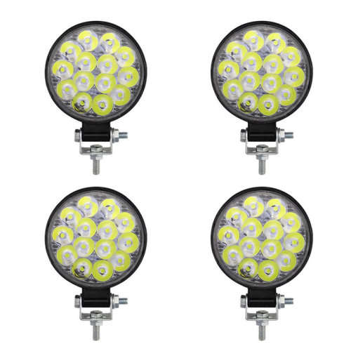 4PCS 42W Round LED Work Light Spotlight LED Light Bar