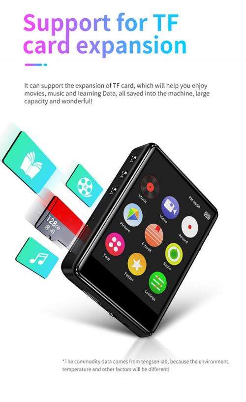 2.4" Full Touch Screen Mp3/Mp4 Bluetooth Player with  FM Radio, Video Recording and Playback Support