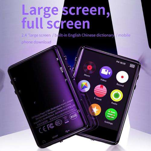 2.4" Full Touch Screen Mp3/Mp4 Bluetooth Player with  FM Radio, Video Recording and Playback Support