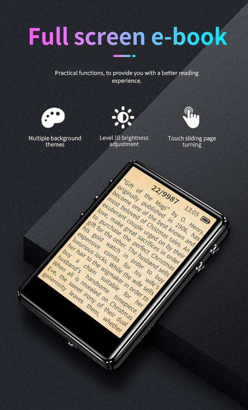 2.4" Full Touch Screen Mp3/Mp4 Bluetooth Player with  FM Radio, Video Recording and Playback Support