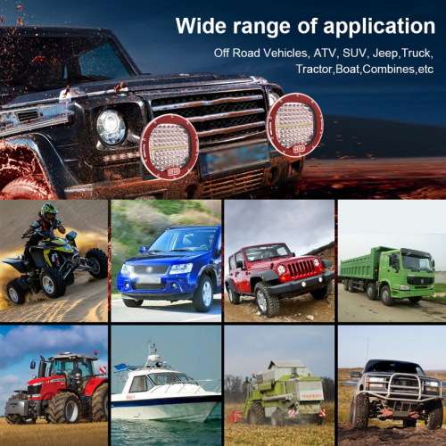 7 Inch 384W Round LED Work Light Spot Beam Black Offroad Driving Light For Jeep ATV 4x4 Truck