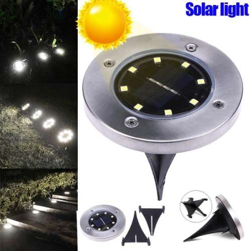 8 LED Solar Garden Ground Light