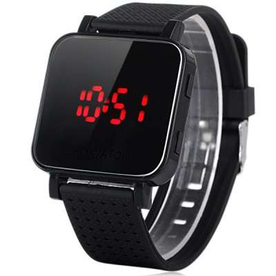 Rectangular Dial LED watch with Stopwatch and Date