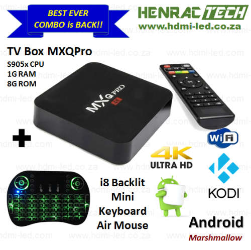 TV Box MXQPro + i8 Keyboard Air Mouse, Android 6.0.1 Marshmallow, Unbeatable Combo!