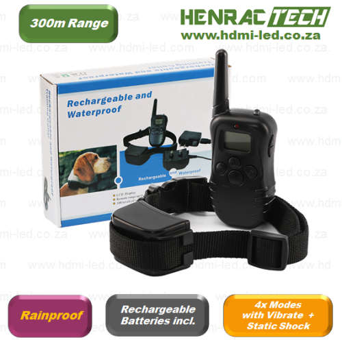 Dog Training Collar DR, Single Receiver, Remote, range 300m, Rechargeable, 4 methods.