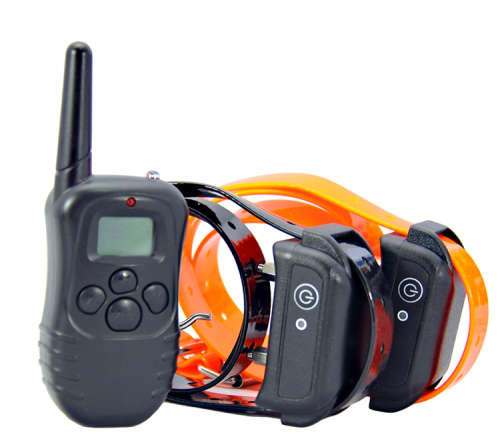 Dog Training Collar DB, Dual Receivers, Remote, Range 300m, Rechargeable, 4 methods.
